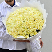 Snow White - Rose Bouquet - Flower Station Dubai
