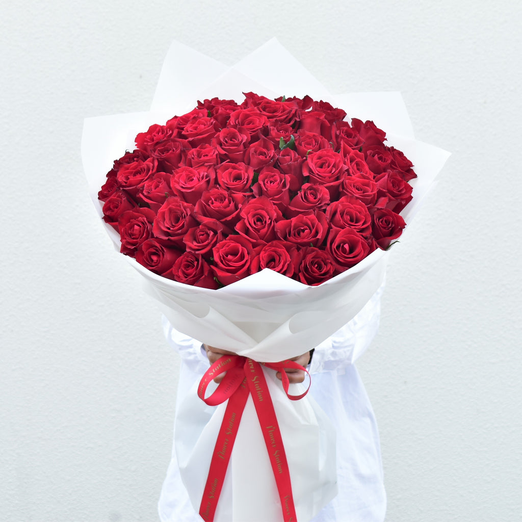 51 Red Rose Bouquet | 50 Red Roses | Flower Station