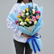 White Yellow Mixed Bouquet | Size : Standard