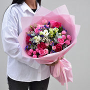 Pink Purple Mixed Bouquet | Size : Standard