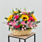Pink Meadow - Flower Basket - Flower Station Dubai