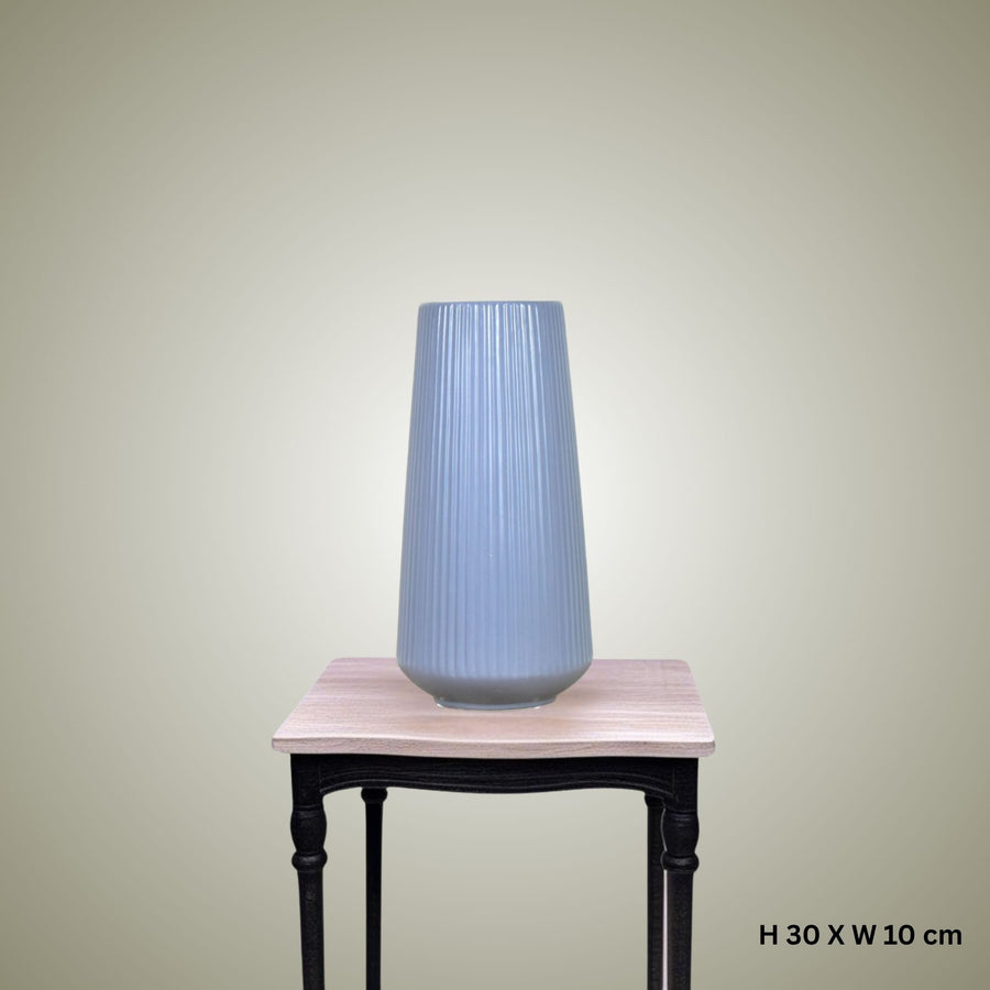 Ceramic Vase - Slate Blue - Flower Station Dubai