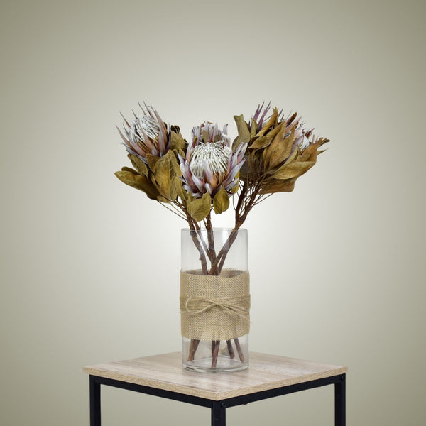 dried-protea-in-glass-vase