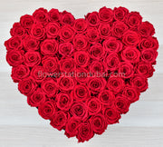 forever roses in heart box