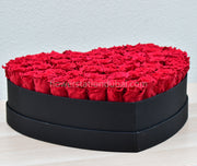 forever roses in heart box