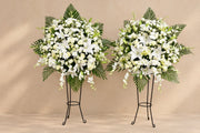 mixed white funeral flowers | size:standard