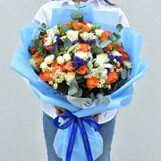 mixed rose bouquet - get wll soon - flower station dubai