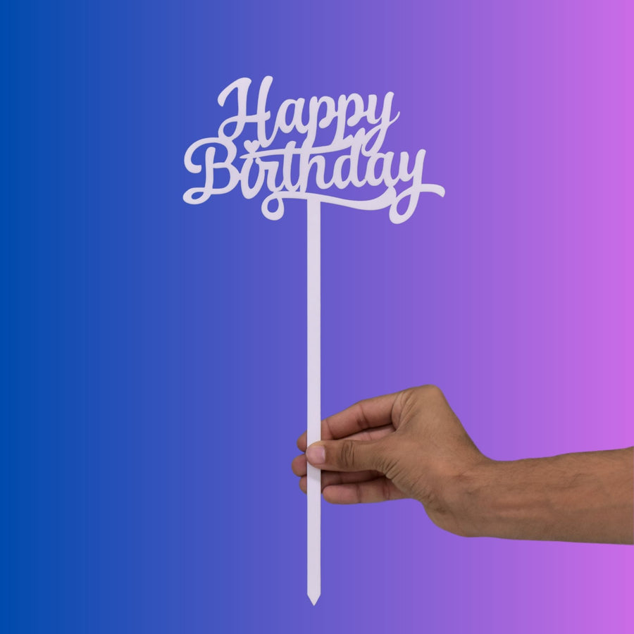 Happy Birthday Topper - Acrylic - Flower Station Dubai