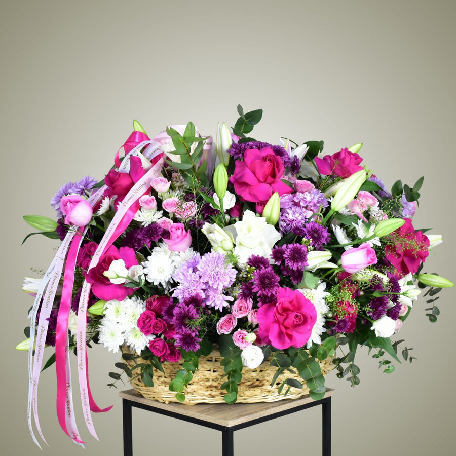 Pink Symphony - Flower Basket - Flower Station Dubai