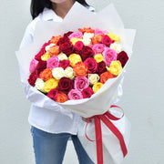 pink and white lily bouquet