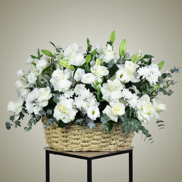 Pure Sentiments - Flower Basket - Flower Station Dubai