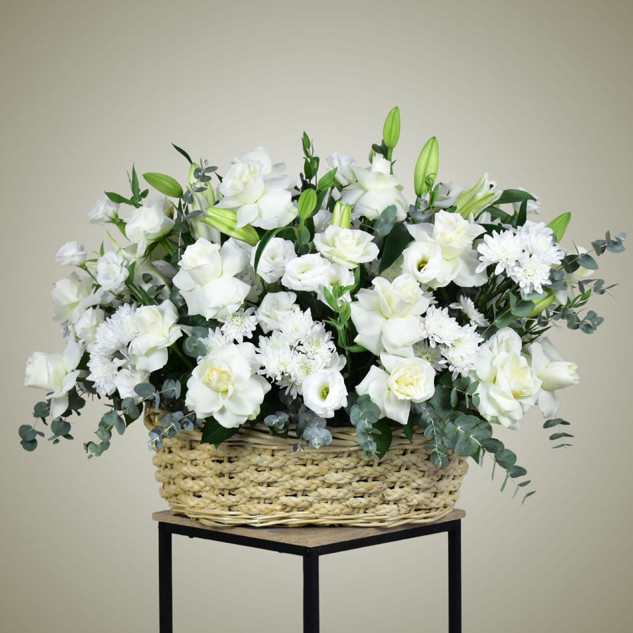 Pure Sentiments - Flower Basket - Flower Station Dubai