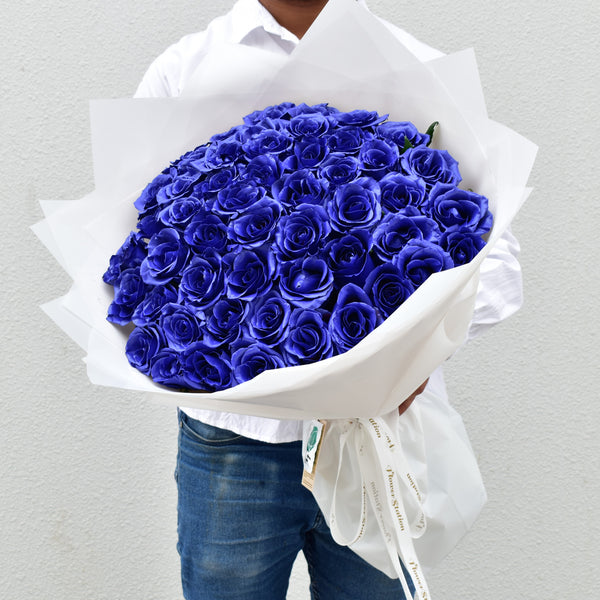Navy Blue - Rose Bouquet - Flower Station Dubai