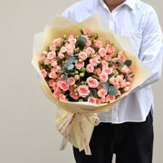 Peach Baby Rose Bouquet | Size : 20 Stems