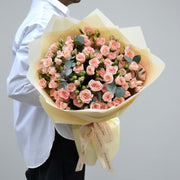 Peach Baby Rose Bouquet | Size : 20 Stems