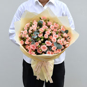 Peach Baby Rose Bouquet | Size : 20 Stems