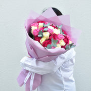 whtie, pink and fuchsia roses - Flower Station Dubai