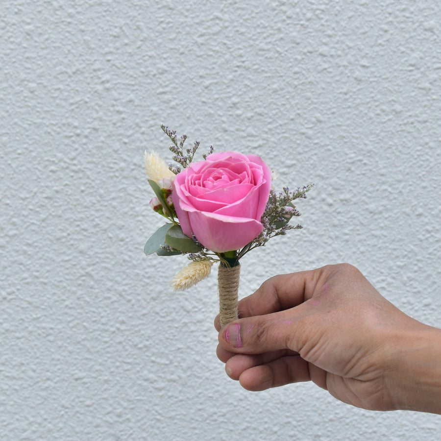 Pink Rose - Boutonniere - Flower Station Dubai