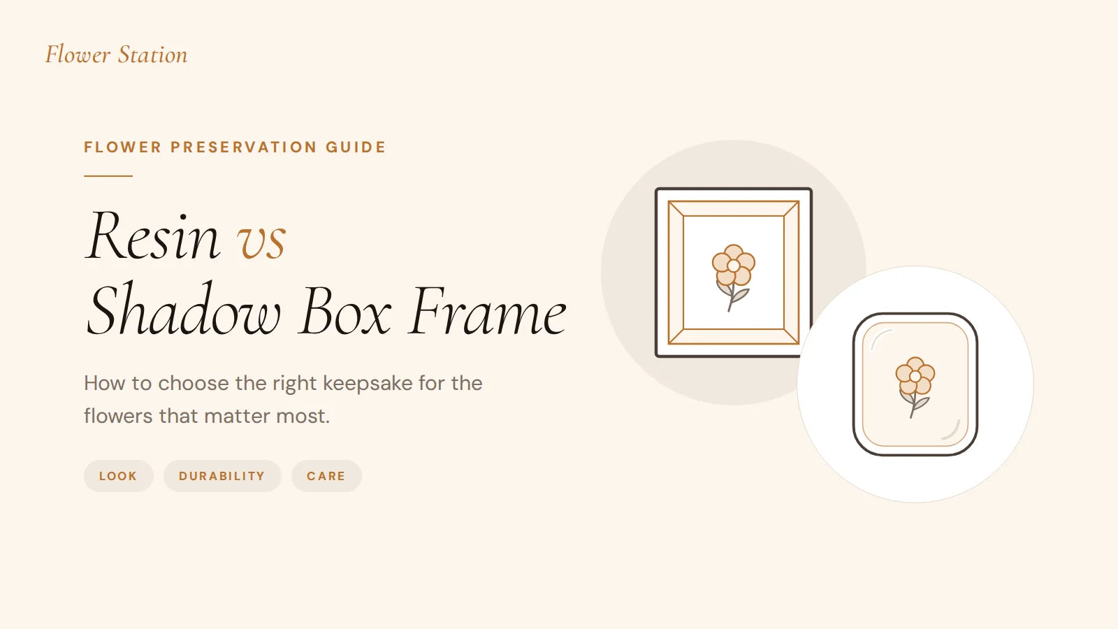 Resin vs shadow box frame flower preservation guide by Flower Station