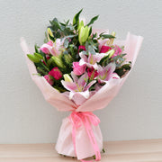 rose and lily bouquet - flower station dubai