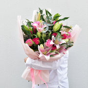 rose and lily bouquet - flower station dubai