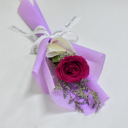 Single Rose Bouquet - Fuchsia