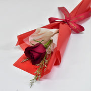 Single Rose Bouquet - Red - Flower Station Dubai