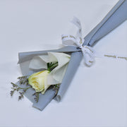 single white rose bouquet