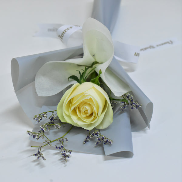 single white rose bouquet