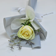 single white rose bouquet