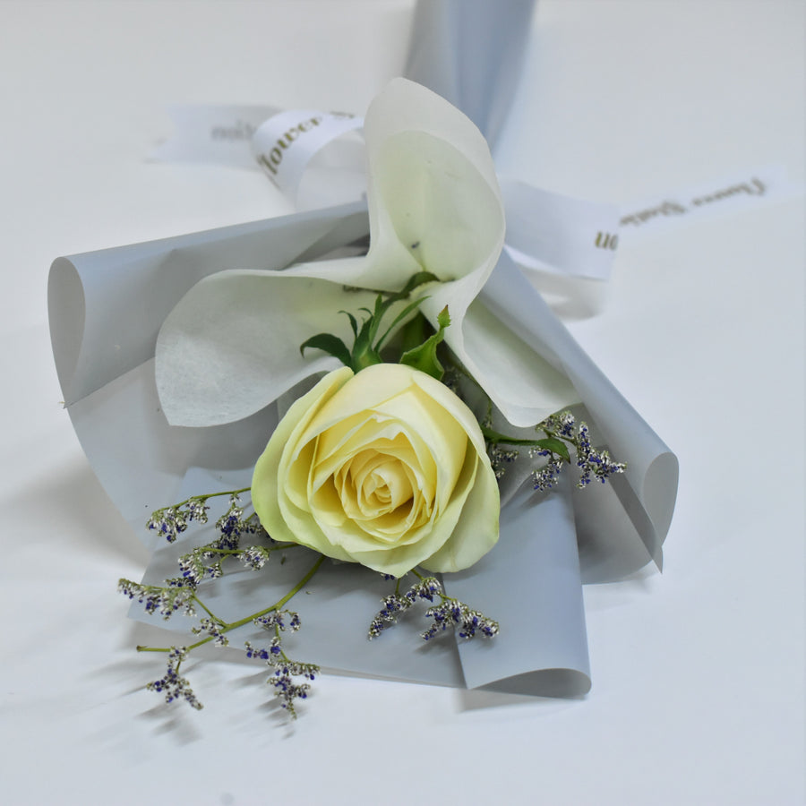 single white rose bouquet