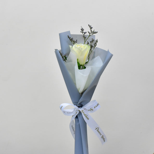 single white rose bouquet
