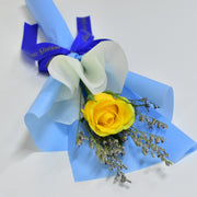 Single Rose Bouquet - Yellow