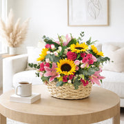 Pink Meadow - Flower Basket - Flower Station Dubai