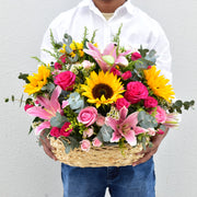 Pink Meadow - Flower Basket - Flower Station Dubai
