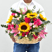 Pink Meadow - Flower Basket - Flower Station Dubai