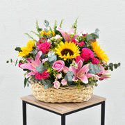 Pink Meadow - Flower Basket - Flower Station Dubai