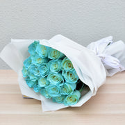 tiffany blue roses in bouquet - flower delivery dubai