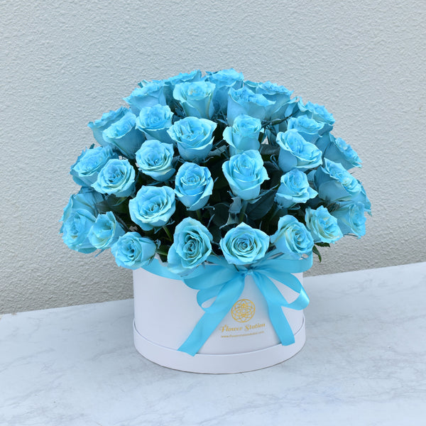 Tiffany Blue Rose Box Blue Rose Dubai Flower Station