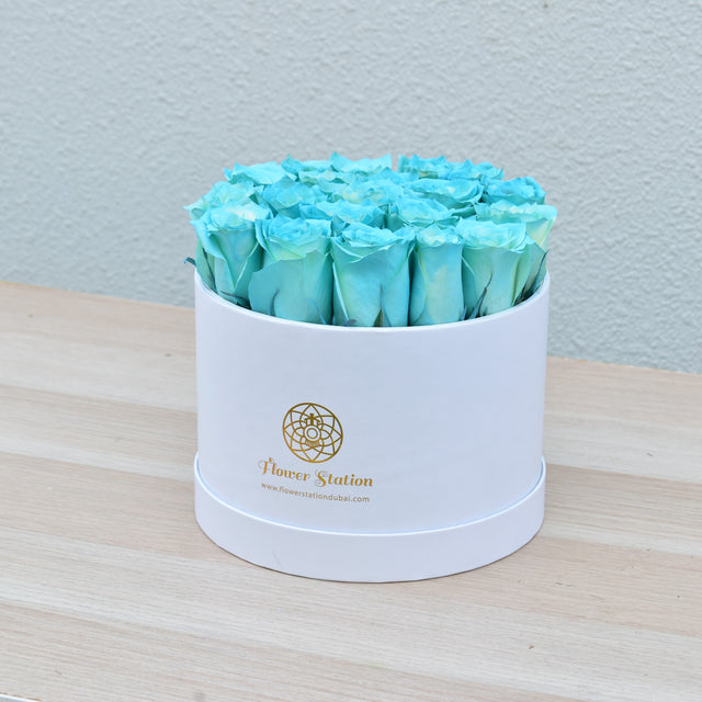    tiffany blue rose box - flower station dubai