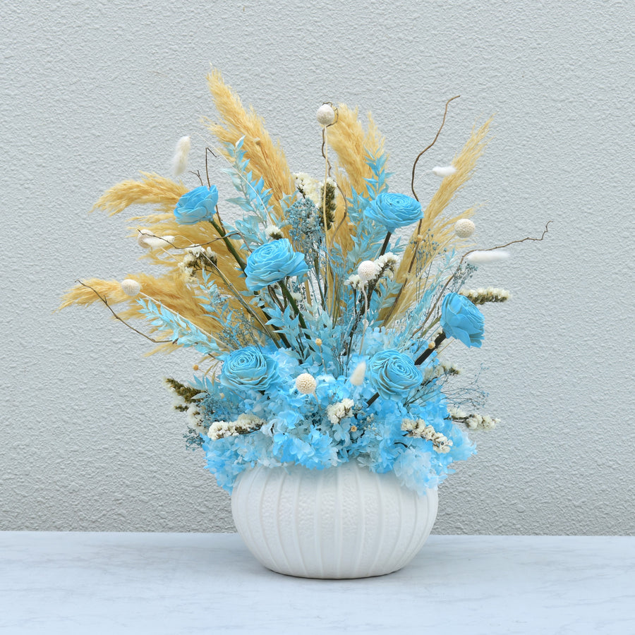 Baby Blue - Ceramic Vase - Flower Station Dubai