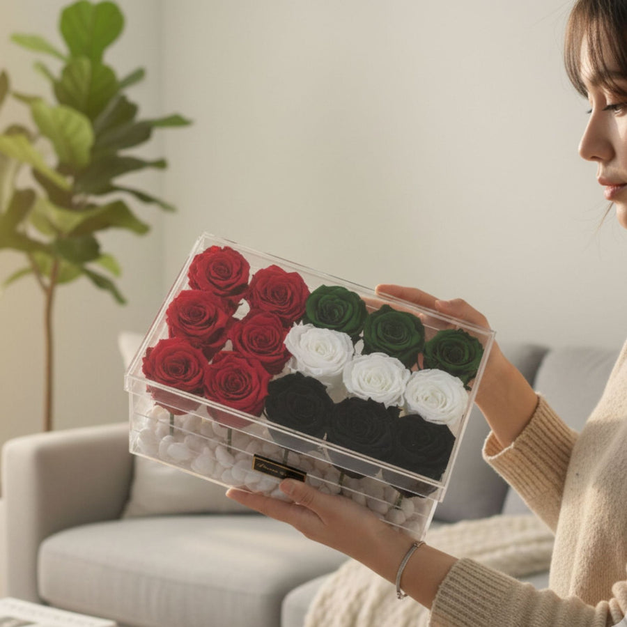 Eternal UAE Pride – Forever Rose Box - Flower Station Dubai