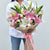 pink and white lily bouquet